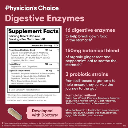 Physician's CHOICE Paquete avanzado de salud intestinal: 60 mil...