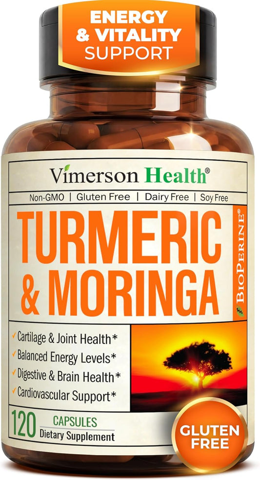 Moringa Turmeric Curcumin Supplement for Joint Health, Gut Health,...