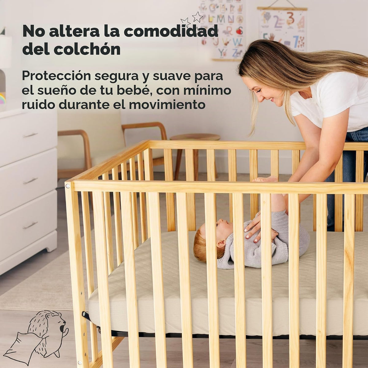 Paquete de 2 fundas protectoras de colchón impermeables para cuna,...