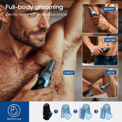 TRIMX Recortadora de barba para hombres, cabezales magnéticos de re...