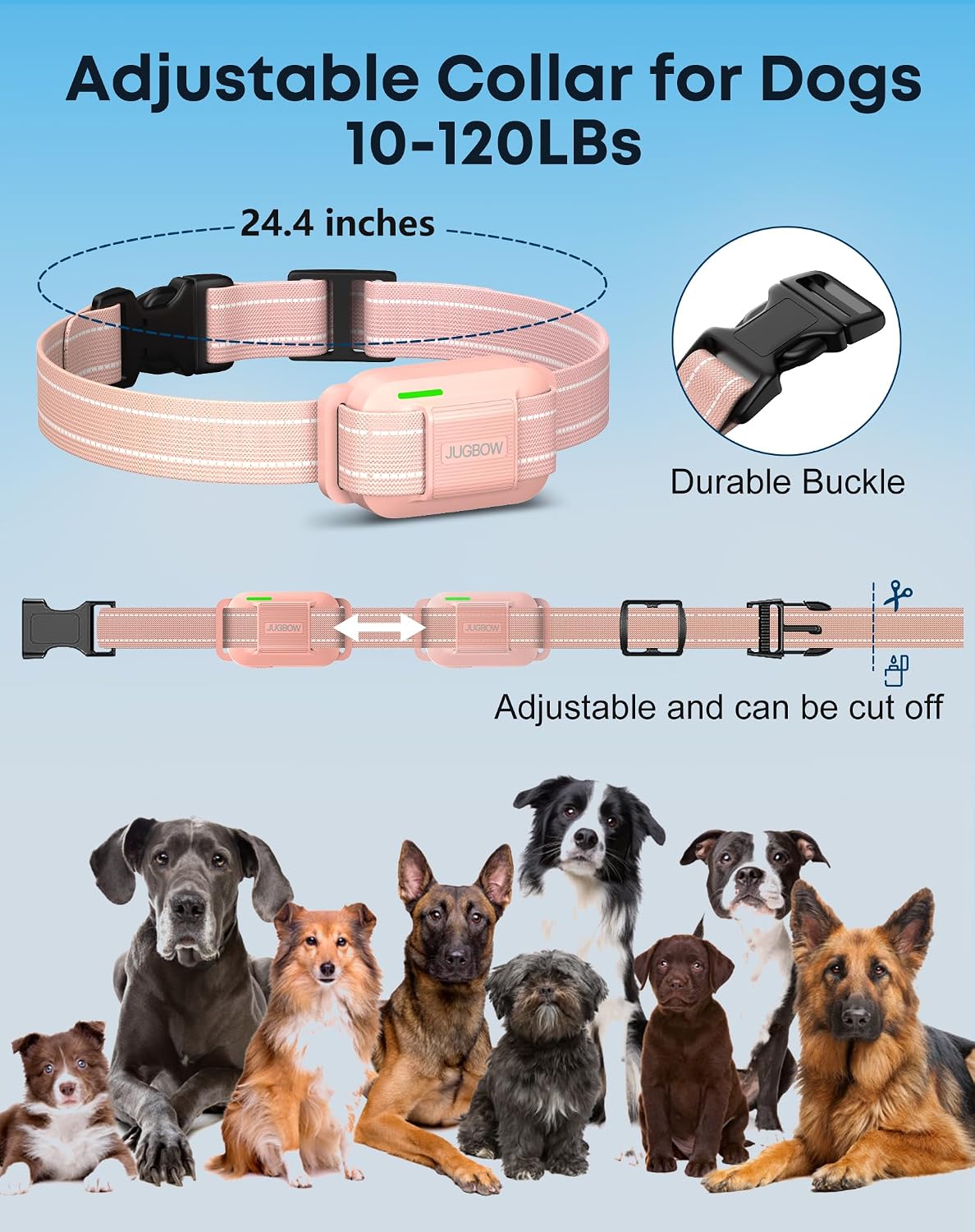 Jugbow Collar de choque para perro, collar de entrenamiento para pe...