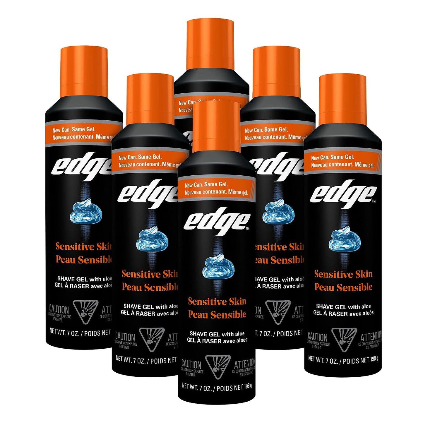 Edge Gel de afeitado para hombres, piel sensible con aloe, (paquete...