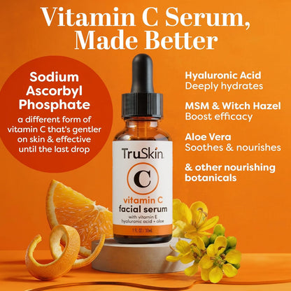 TruSkin - Suero de vitamina C para la cara, suero facial antienveje...