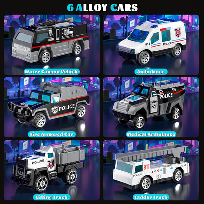 YunWings Juego de Coches de Policía para Niños Pequeños: Camión de...