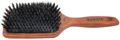Spornette Deville Cushion Paddle Brush - Cepillo de cerdas de jabalí con mango de madera, para alisar, alisar, desenredar, peinar y cepillar para mujeres, hombres y niños, todo tipo de cabello
