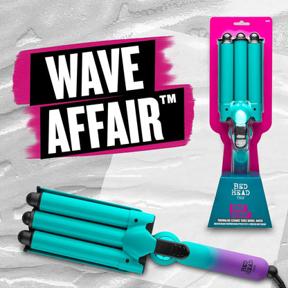Bed Head Wave Affair Jumbo 3 Barrel Hair Waver | Estilo rápido, suj...
