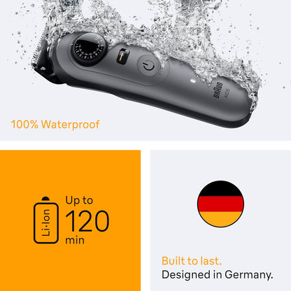 Braun Serie 5 todo en uno Kit de aseo para barba y cuerpo para hombres, recortadora inalámbrica, cortadora de pelo y afeitadora para cara, cabello y cuerpo con cabezal de afeitado suave, AIO 5510