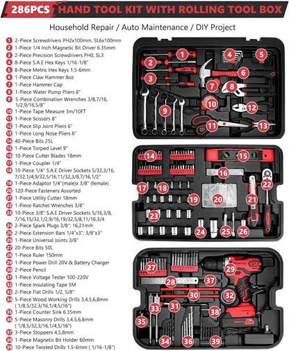 KINGTOOL Kit de herramientas para el hogar, kit de herramientas de...
