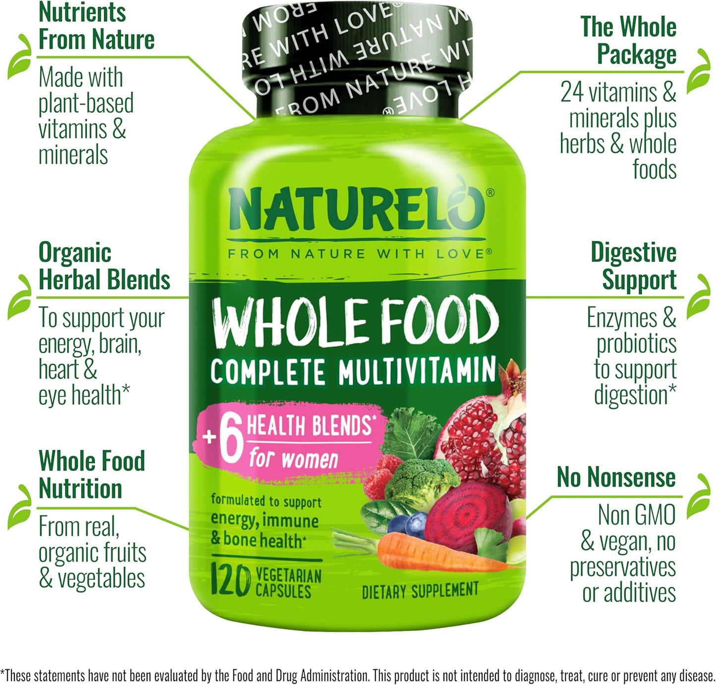 NATURELO Multivitamínico de Alimentos Integrales para Mujeres - con...