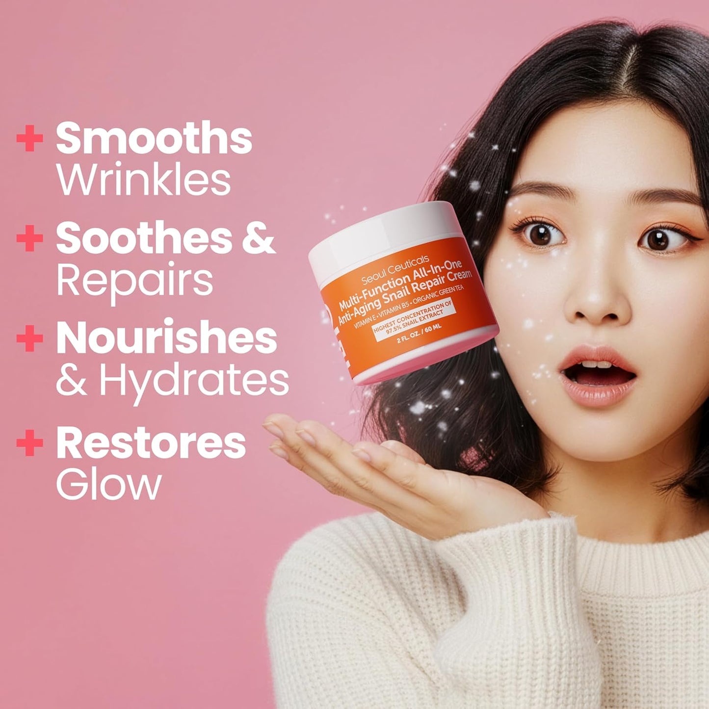 SeoulCeuticals Crema Hidratante de Mucina de Caracol 97.5% - Crema...