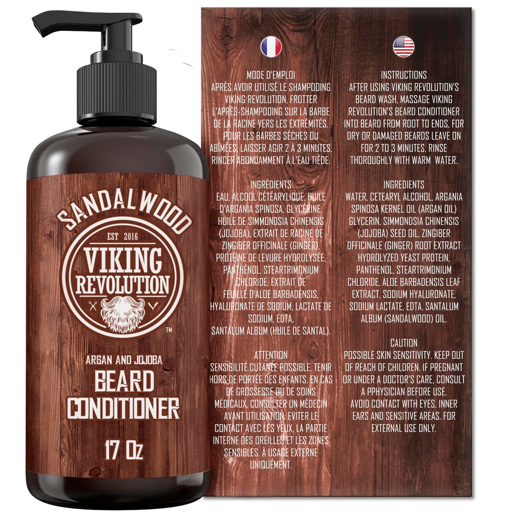 Viking Revolution Acondicionador para barba - Sándalo - 17 oz | For...