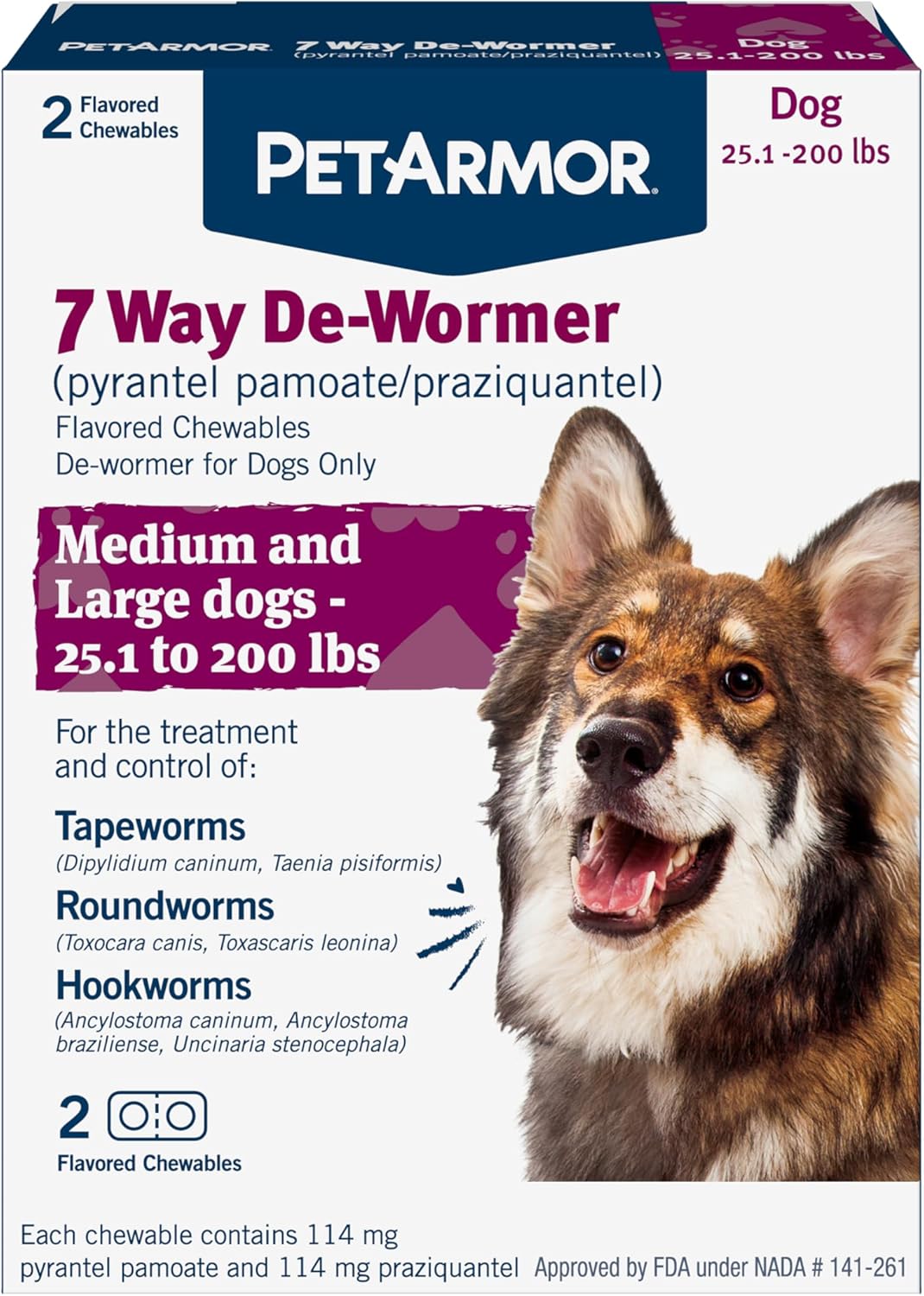 PetArmor Desparasitante de 7 vías para perros, tratamiento oral par...