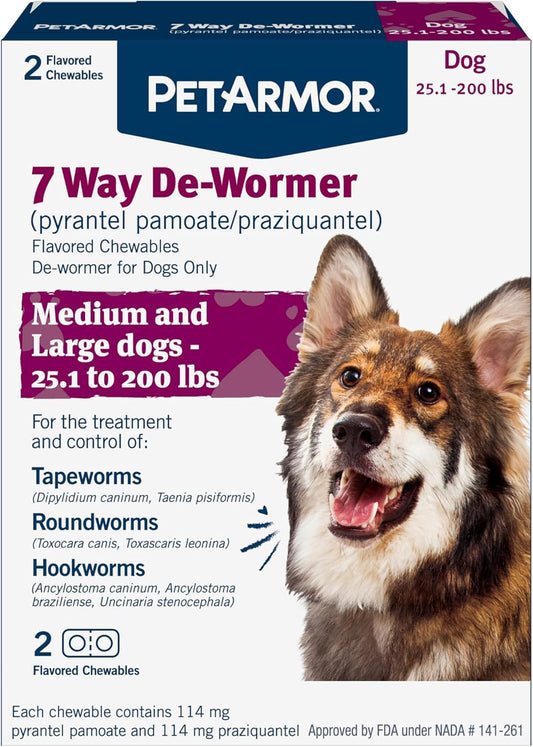 PetArmor Desparasitante de 7 vías para perros, tratamiento oral par...