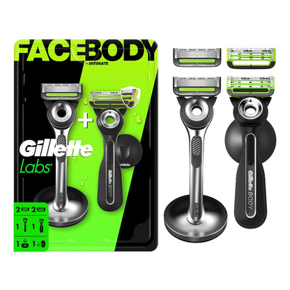 Gillette Labs Razor Duo Pack para hombres, 1 maquinilla de afeitar...