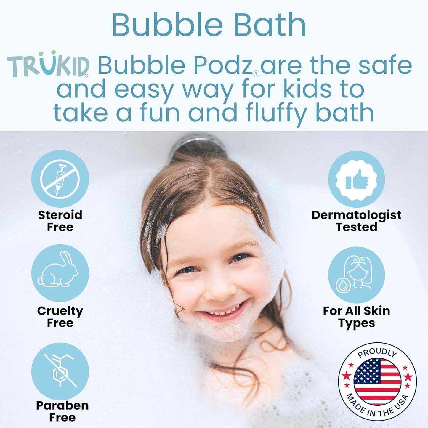 TruKid Bubble Podz - Baño de burbujas para niños, niños pequeños y...