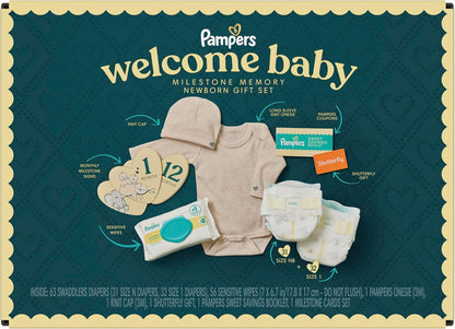 Pampers Set de regalo, pañales desechables, toallitas sensibles y r...