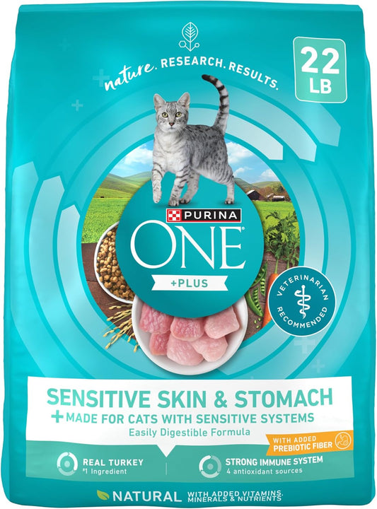 Purina ONE Estómago sensible, piel sensible, alimento seco natural...