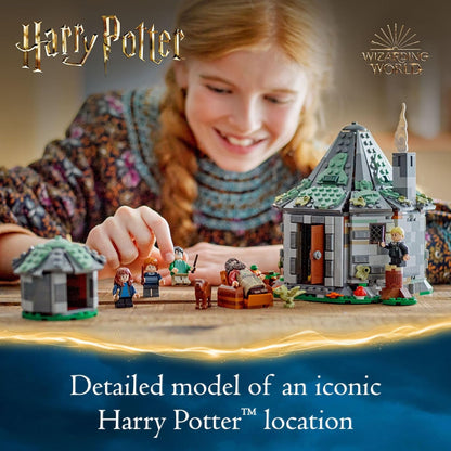 LEGO Harry Potter choza de Hagrid: una visita inesperada - Juguete de Harry Potter para niños y niñas a partir de 8 años - Juguetes de construcción para niños con casa para construir, 7 minifiguras y