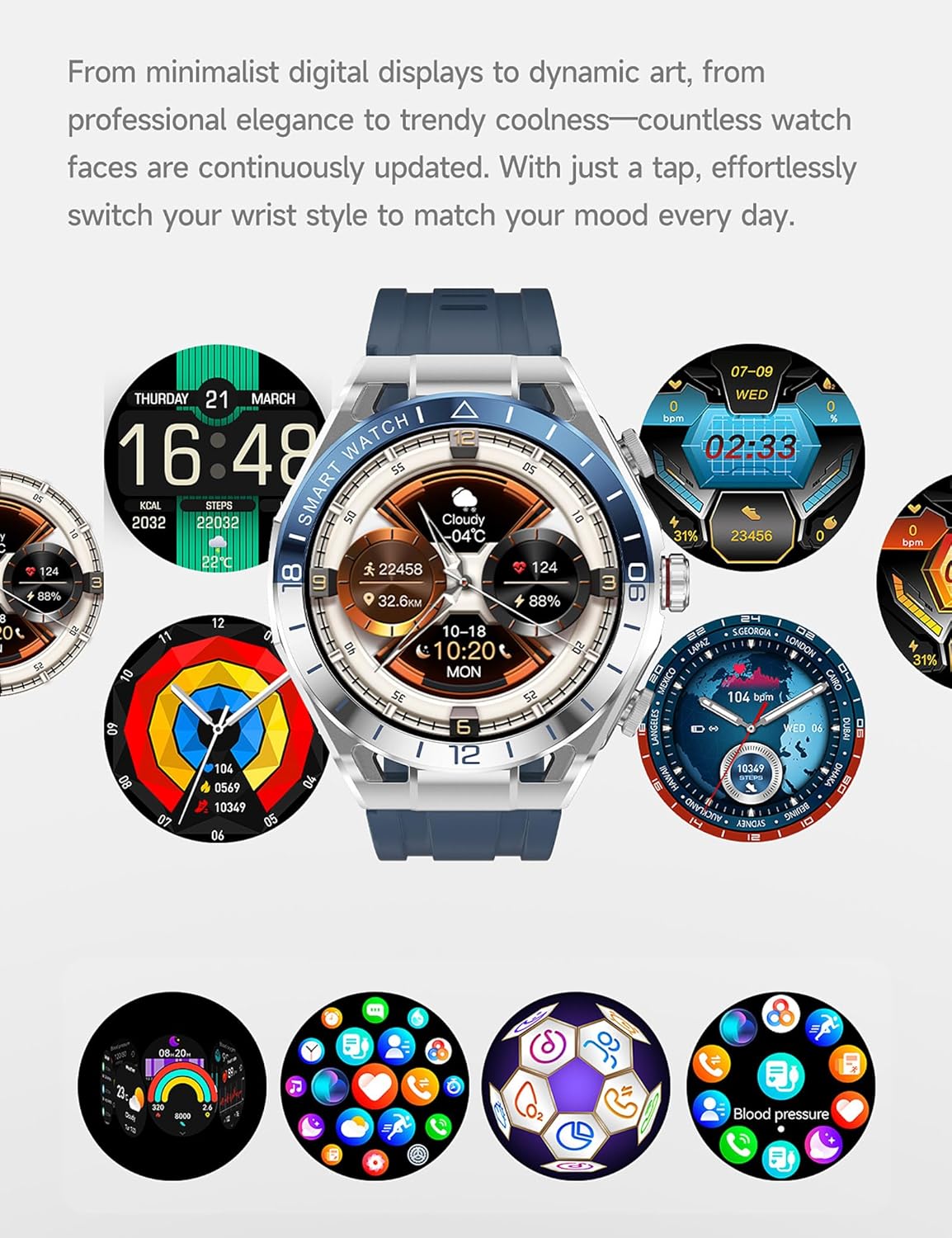 Reloj inteligente con auriculares para hombre, reloj deportivo con...