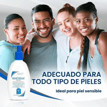 Vanicream Limpiador facial suave con dispensador de bomba, 8 onzas...
