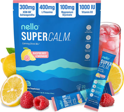 Nello Supercalm - Mezcla de bebida en polvo, reductor de cortisol y...