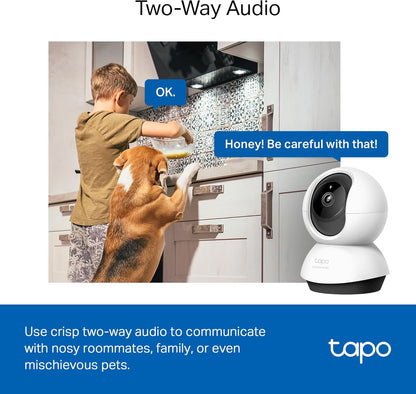 TP-Link Tapo - Cámara de seguridad Pan\/Tilt de 2K QHD para cámara...