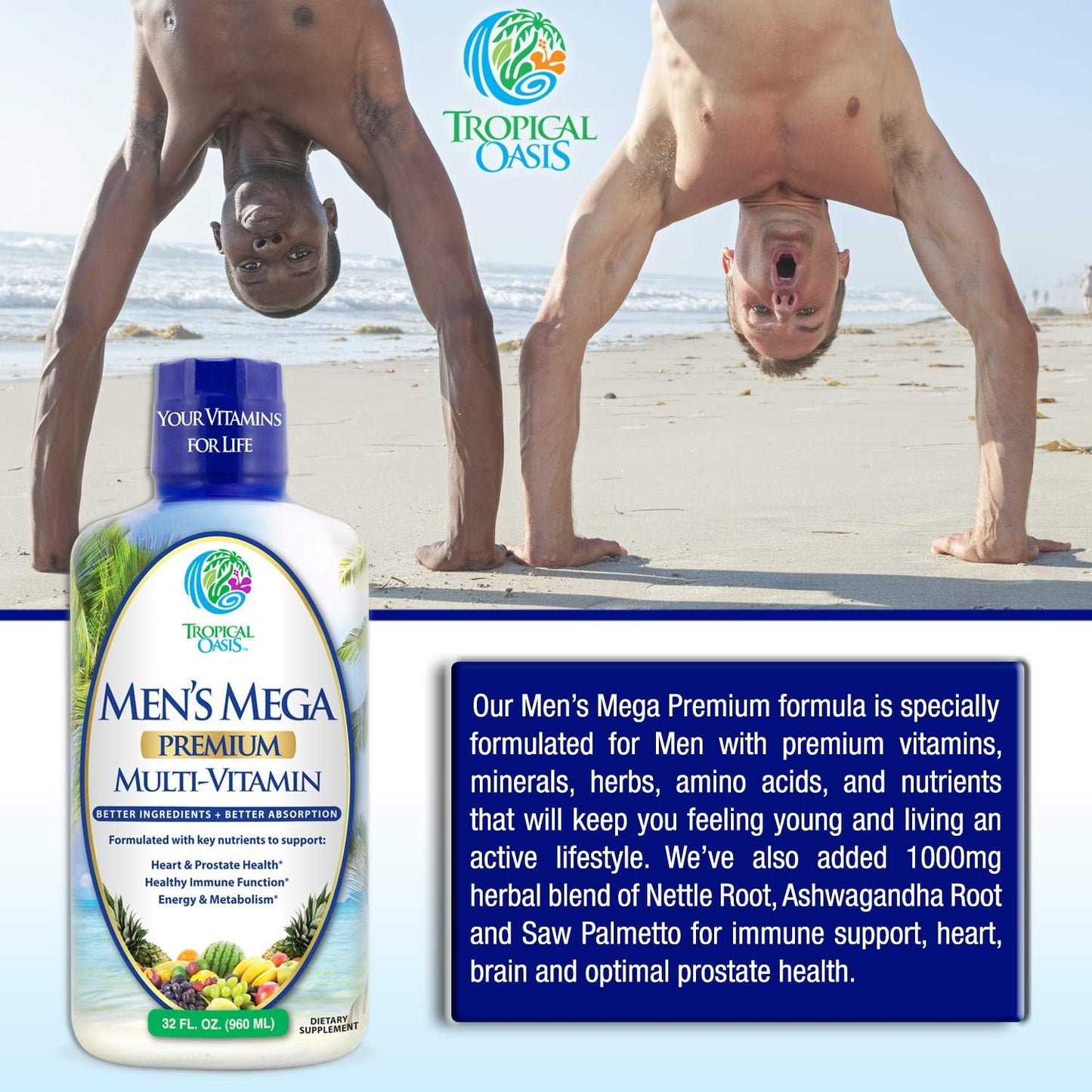 Multivitamínico líquido premium para hombres | Multivitamínico para...