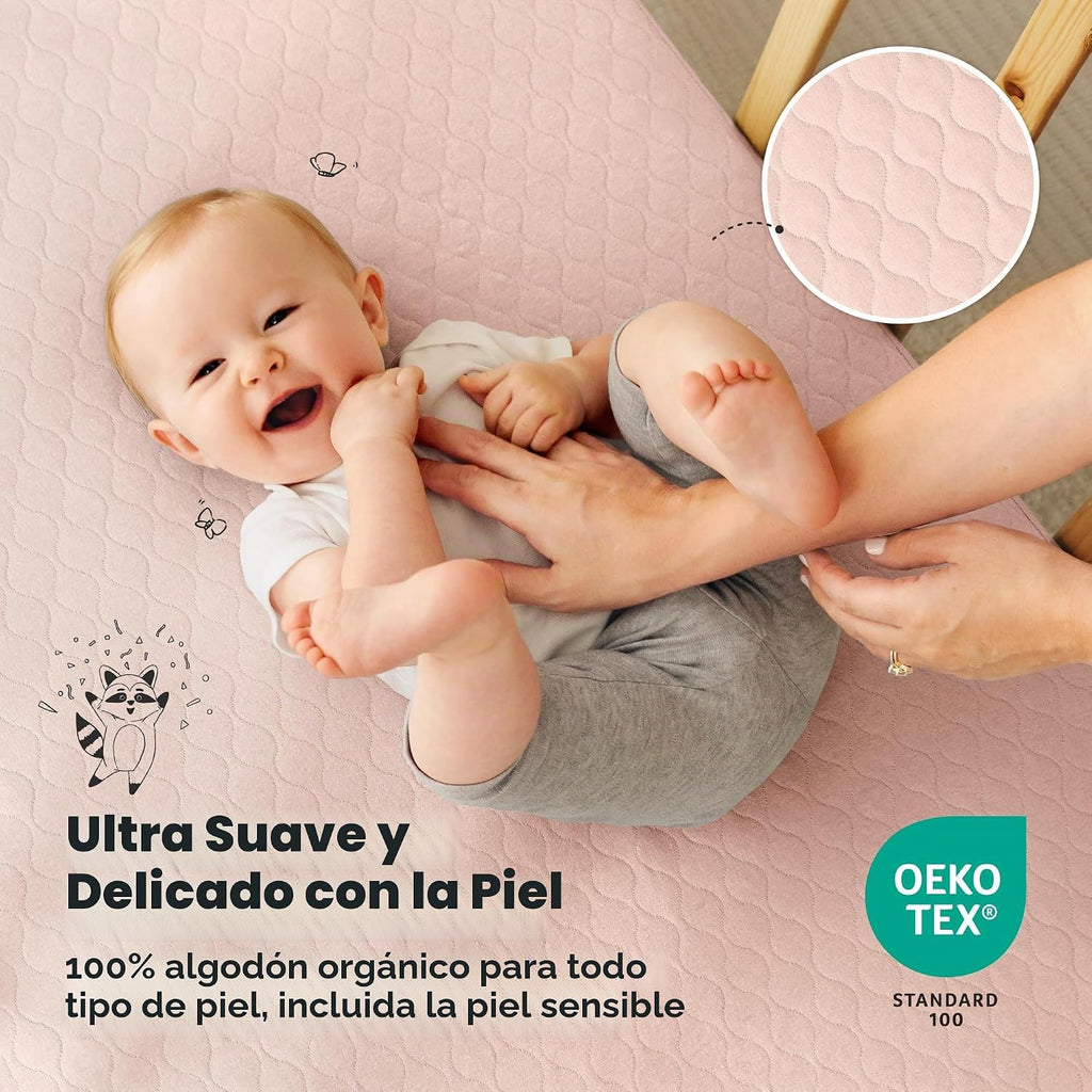 Paquete de 2 fundas protectoras de colchón impermeables para cuna,...