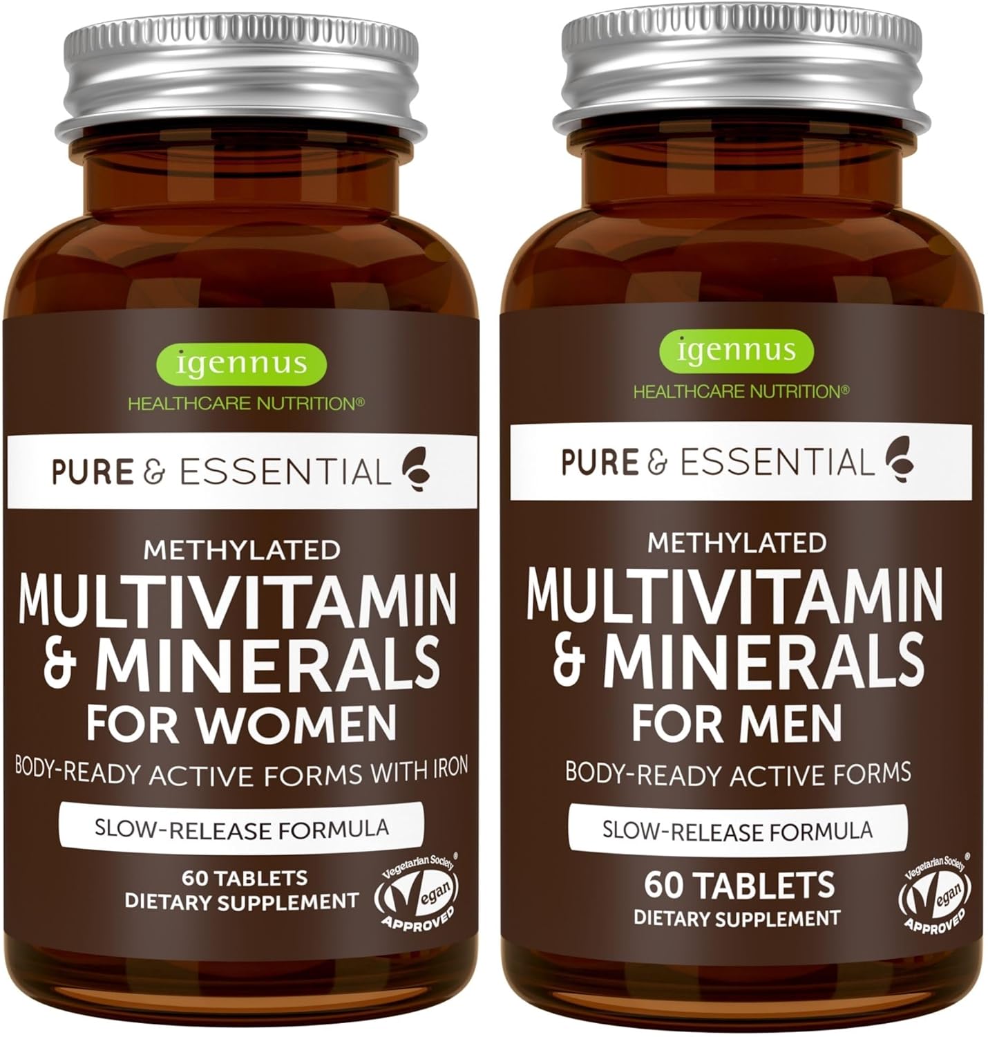 Igennus Multivitamínico metilado para hombres y mujeres, paquete de...