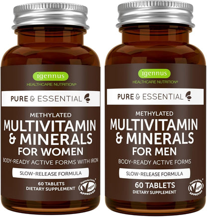 Igennus Multivitamínico metilado para hombres y mujeres, paquete de...
