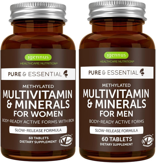 Igennus Multivitamínico metilado para hombres y mujeres, paquete de...