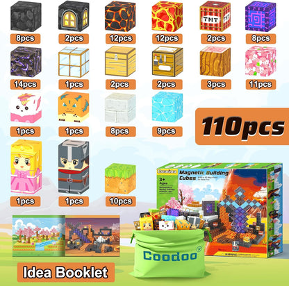 Coodoo 110 piezas de bloques magnéticos - Construye un mundo de min...
