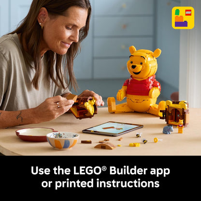 LEGO Disney Winnie The Pooh Juego de construcción – Decoración para el hogar, la oficina o estante de libros para fanáticos adultos, mayores de 18 años – con figura Eeyore – Regalo coleccionable de