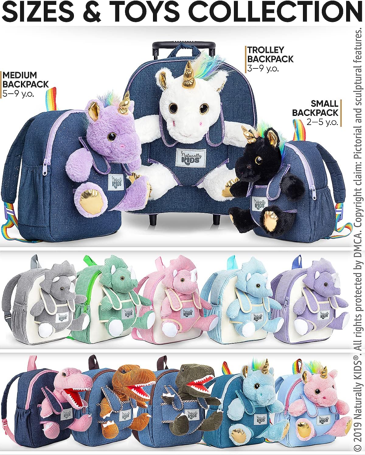 Mochila para niños pequeños Naturally KIDS con. Juguete de peluche...