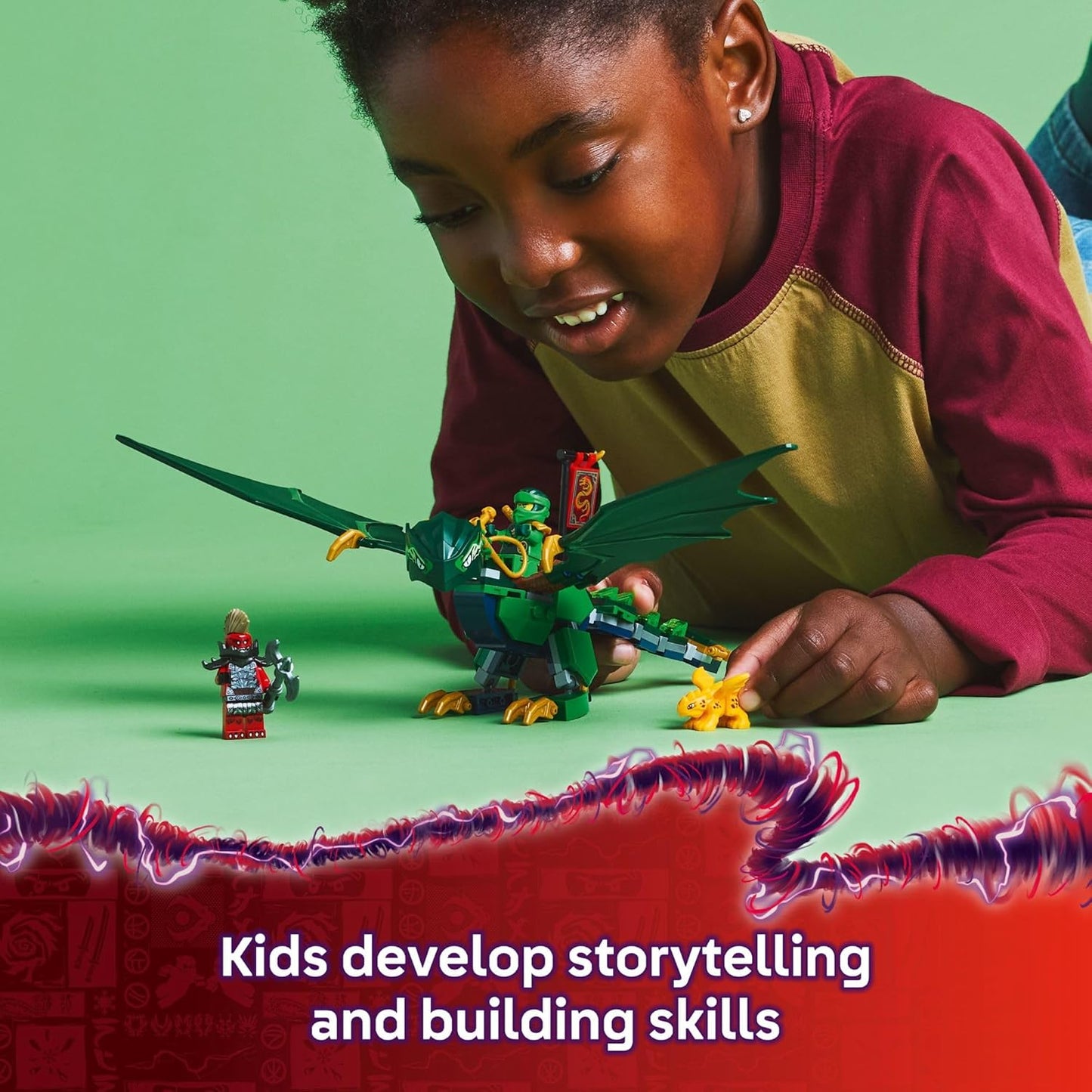 LEGO NINJAGO Juguete de Dragón del Bosque Verde de Lloyd - Juguete de Construcción de Juego Imaginativo para Niños y Niñas, Edades 6+ - Regalo de Cumpleaños para Niños - Figura de Dragón con 2