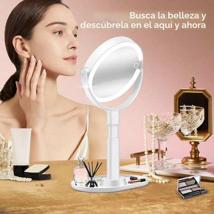 B Beauty Planet Espejo de maquillaje con luces, espejo de aumento i...