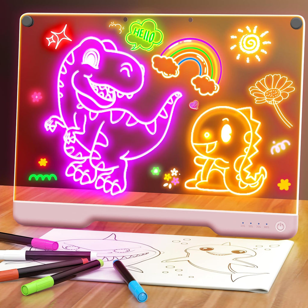 Tablero de Notas LED Doodle Glow Recargable de 16 Pulgadas, 7 Modos...