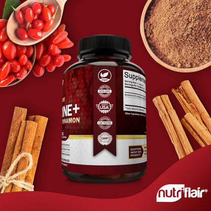 NutriFlair Berberina HCL Premium 1200mg, 120 Cápsulas - Más Canela...