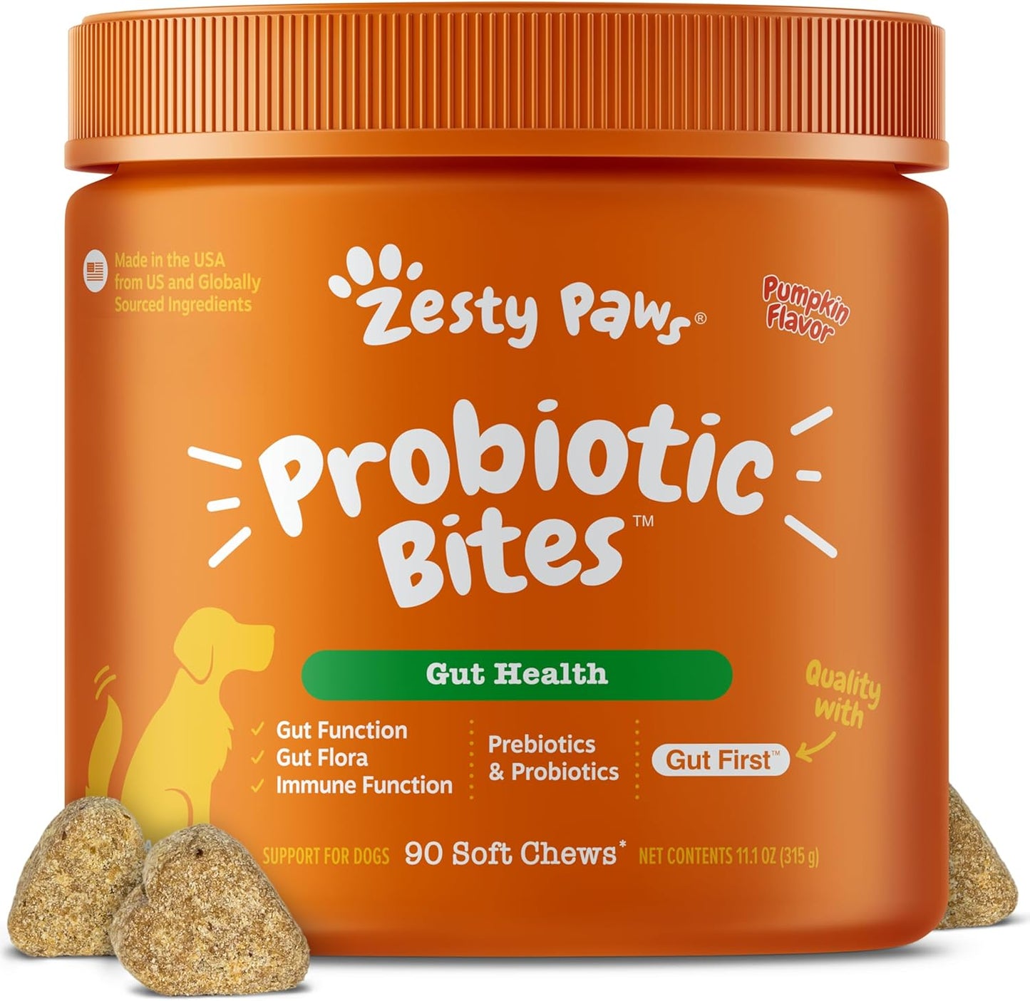 Zesty Paws Probióticos para perros - Enzimas digestivas para la flo...
