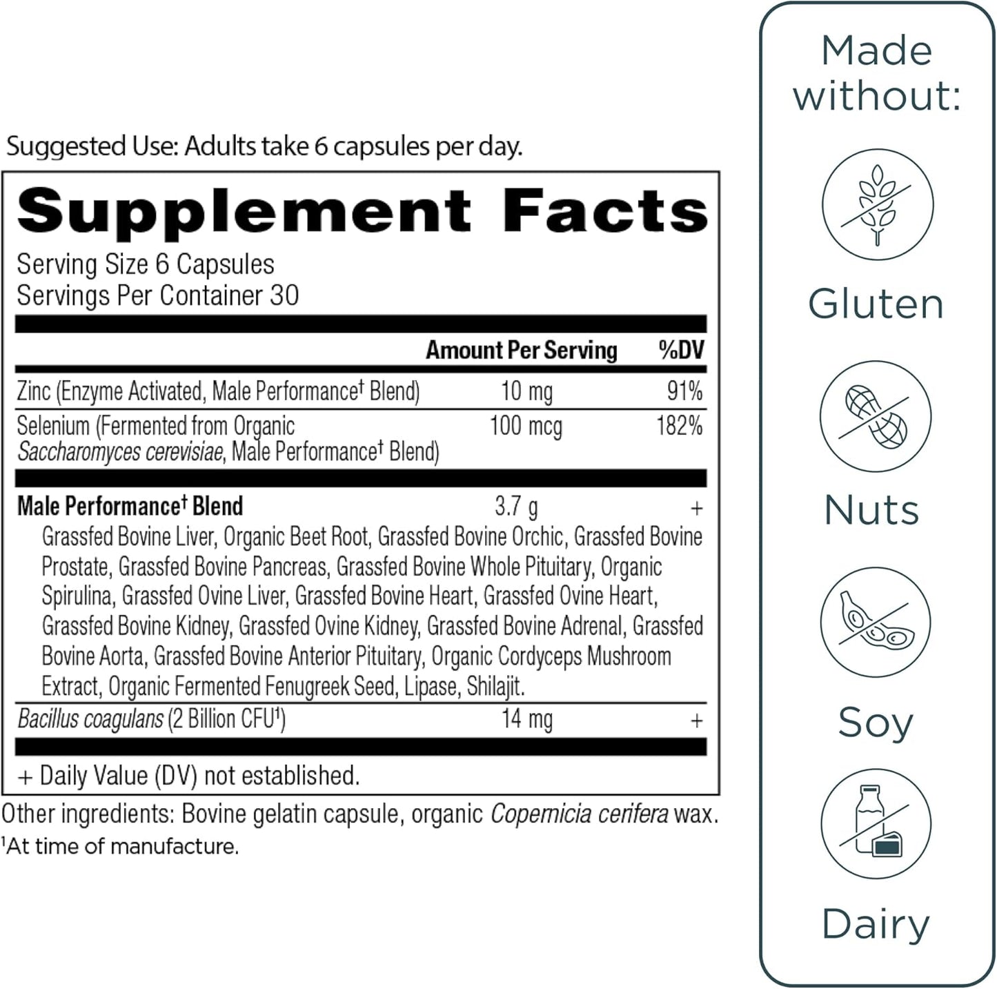 Ancient Nutrition Suplementos de Órganos para Hombres, Cápsulas de...