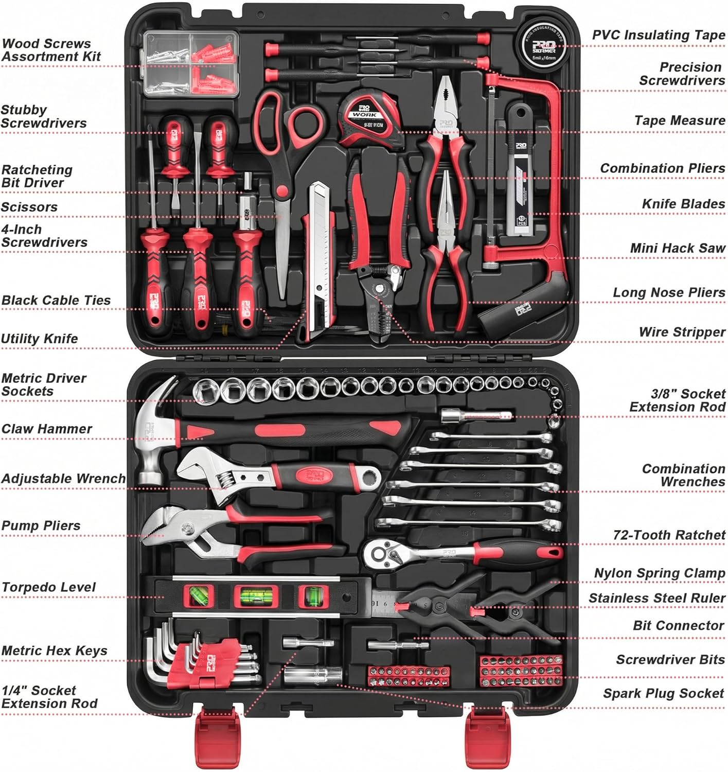 Prostormer - Kit de herramientas de 259 piezas, juego de herramient...