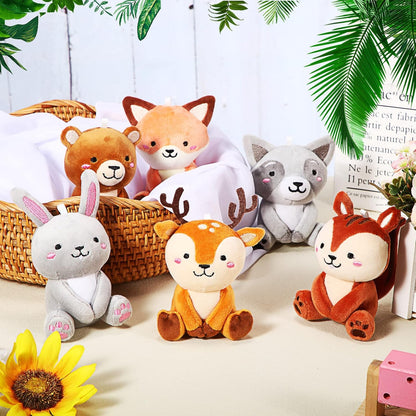Suilung 12 piezas de mini animales de peluche del bosque a granel d...