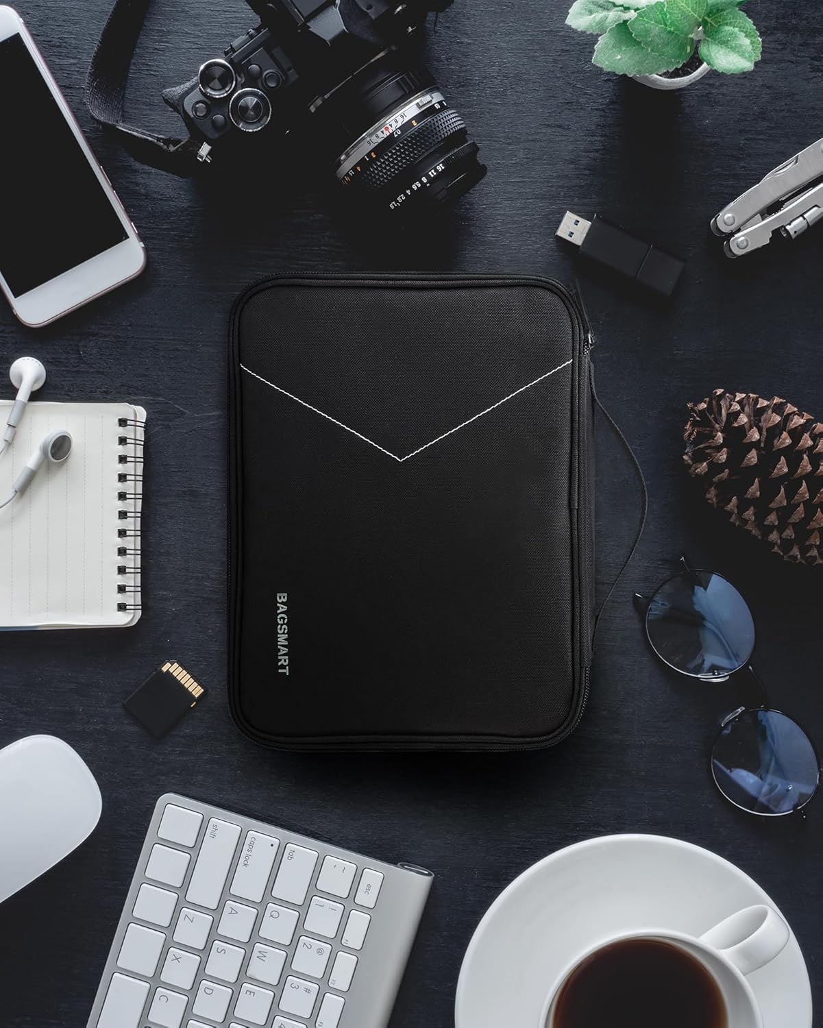 BAGSMART Bolsa organizadora de cables, organizador de artículos ele...
