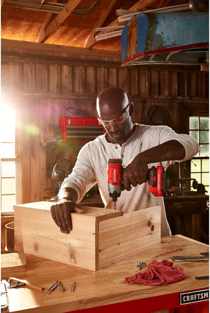 CRAFTSMAN V20 MAX - Taladro inalámbrico y destornillador de impacto...