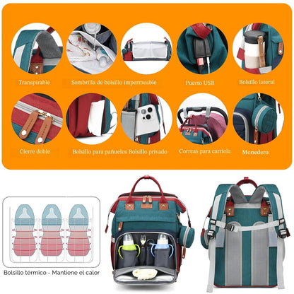 Astro alan - Mochilas para pañales con cambiador, mochila impermeab...
