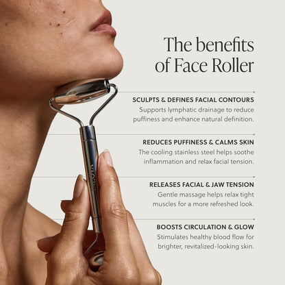 TALOVA - Rodillo facial de acero inoxidable de grado 304, rodillo f...