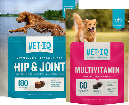 VetIQ Suplemento de glucosamina para cadera y articulaciones para p...