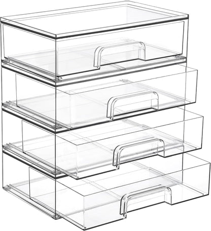 Vtopmart Cajones de almacenamiento apilables transparentes de 12.1...
