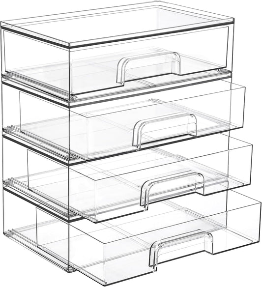Vtopmart Cajones de almacenamiento apilables transparentes de 12.1...