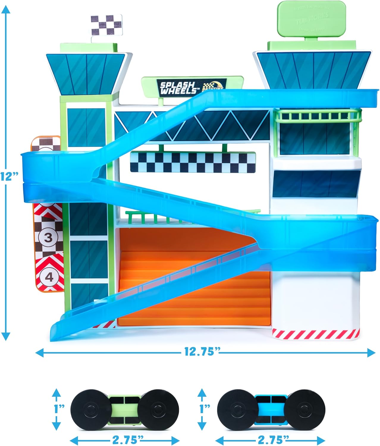 Tub Works® Splash Wheels™ Bathtime Raceway Car Ramp Toddler Bath To...